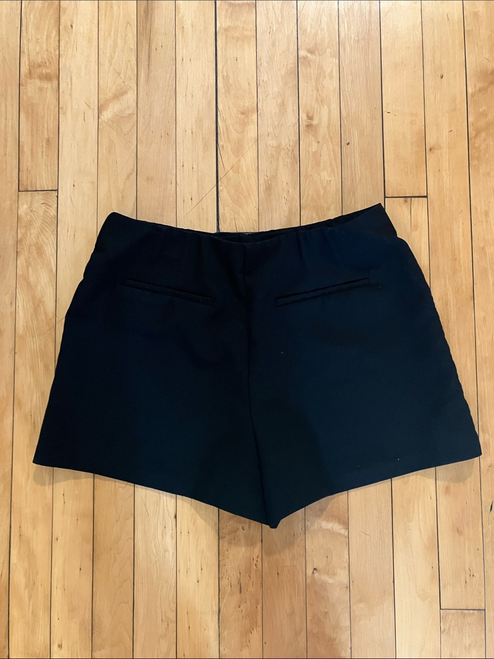 Zara Black Tailored Shorts Size XL 32 Neutral Solid Stretch Fitted Summer - Picture 4 of 8